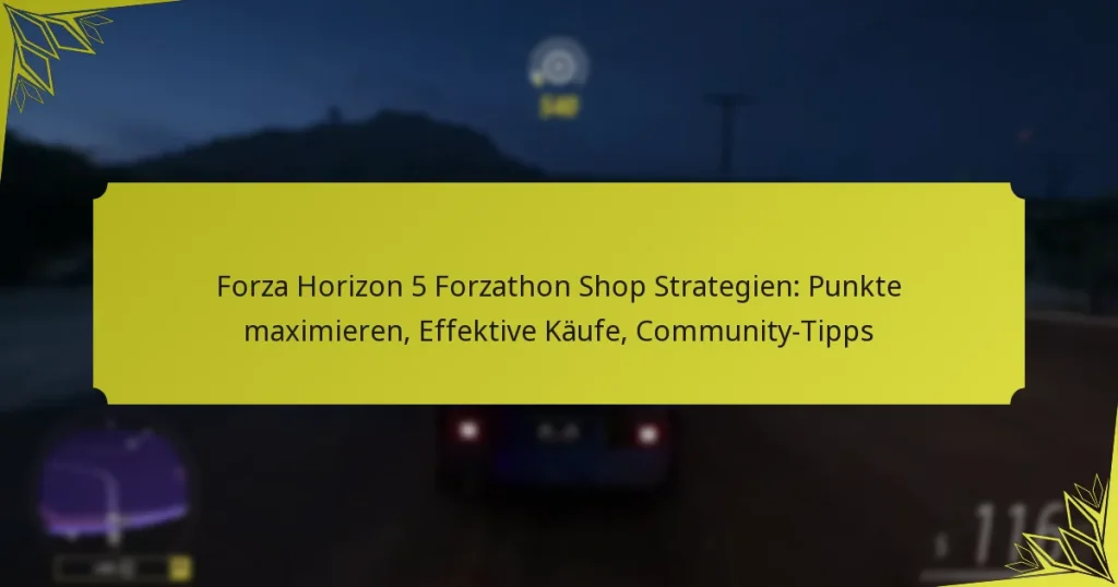 Forza Horizon 5 Forzathon Shop Strategien: Punkte maximieren, Effektive Käufe, Community-Tipps